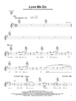 page one of Love Me Do (Ukulele)