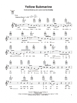 page one of Yellow Submarine (Ukulele)