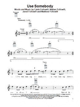 page one of Use Somebody (Ukulele)