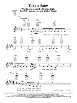 page one of Take A Bow (Ukulele)