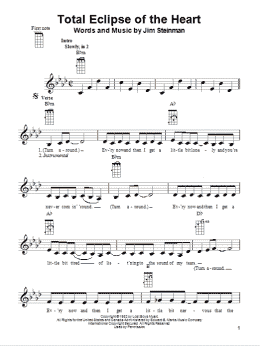 page one of Total Eclipse Of The Heart (Ukulele)