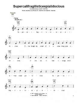 page one of Supercalifragilisticexpialidocious (from Mary Poppins) (Ukulele)