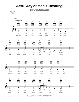 page one of Jesu, Joy Of Man's Desiring (Ukulele)