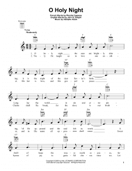 page one of O Holy Night (Ukulele)