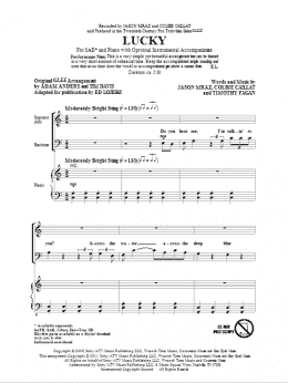 page one of Lucky (SAB Choir)