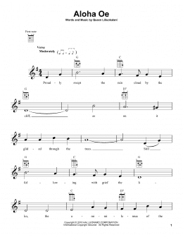 page one of Aloha Oe (Ukulele)