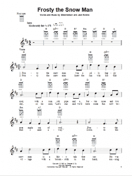 page one of Frosty The Snow Man (Ukulele)