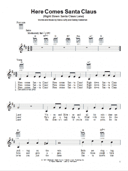 page one of Here Comes Santa Claus (Right Down Santa Claus Lane) (Ukulele)