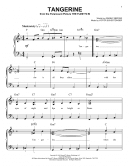 page one of Tangerine (Very Easy Piano)