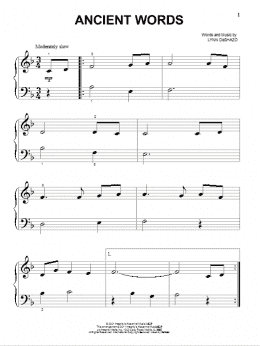 page one of Ancient Words (Beginning Piano Solo)