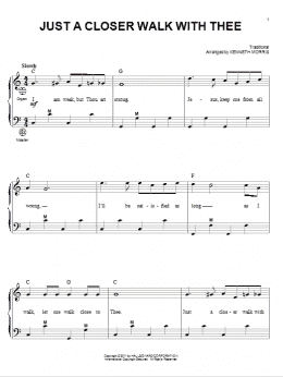 page one of Just A Closer Walk With Thee (Accordion)