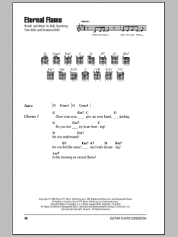 page one of Eternal Flame (Guitar Chords/Lyrics)