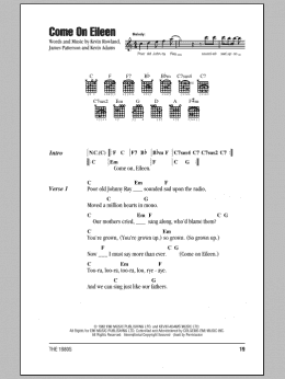 page one of Come On Eileen (Guitar Chords/Lyrics)