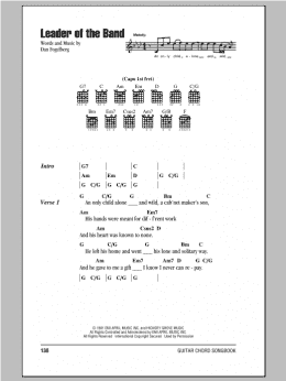 page one of Leader Of The Band (Guitar Chords/Lyrics)