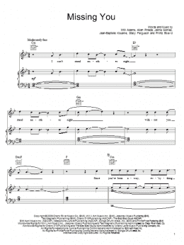 page one of Missing You (Piano, Vocal & Guitar Chords (Right-Hand Melody))