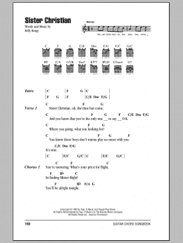 page one of Sister Christian (Guitar Chords/Lyrics)