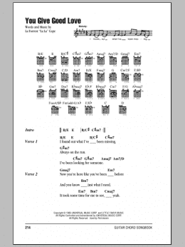 page one of You Give Good Love (Guitar Chords/Lyrics)