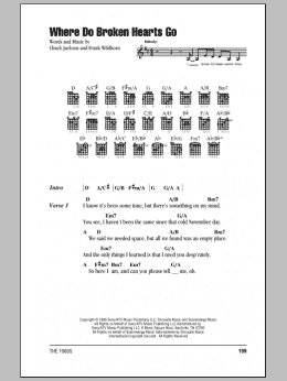 page one of Where Do Broken Hearts Go (Guitar Chords/Lyrics)