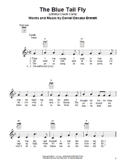 page one of The Blue Tail Fly (Jimmy Crack Corn) (Ukulele)