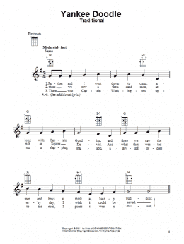 page one of Yankee Doodle (Ukulele)