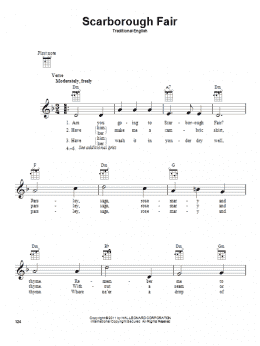 page one of Scarborough Fair (Ukulele)