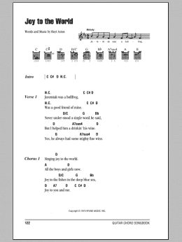 page one of Joy To The World (Guitar Chords/Lyrics)