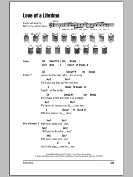 page one of Love Of A Lifetime (Guitar Chords/Lyrics)