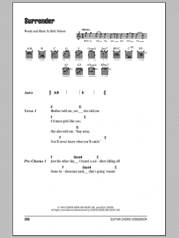 page one of Surrender (Guitar Chords/Lyrics)