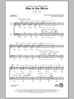 page one of Man In The Mirror (arr. Kirby Shaw) (TTBB Choir)