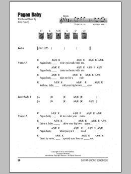 page one of Pagan Baby (Guitar Chords/Lyrics)