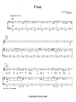 page one of Free (Piano, Vocal & Guitar Chords (Right-Hand Melody))