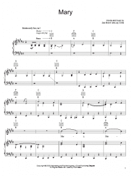 page one of Mary (Piano, Vocal & Guitar Chords (Right-Hand Melody))