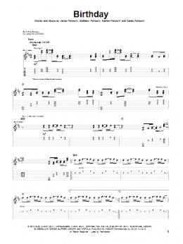 page one of Birthday (Guitar Tab)