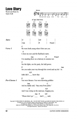 page one of Love Story (Guitar Chords/Lyrics)