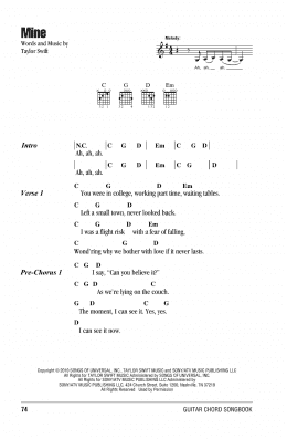 page one of Mine (Guitar Chords/Lyrics)