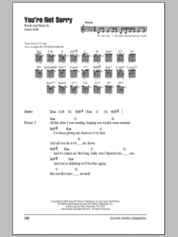 page one of You're Not Sorry (Guitar Chords/Lyrics)