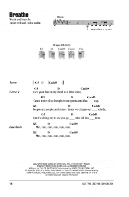 page one of Breathe (Guitar Chords/Lyrics)