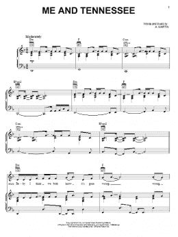 page one of Me And Tennessee (Piano, Vocal & Guitar Chords (Right-Hand Melody))