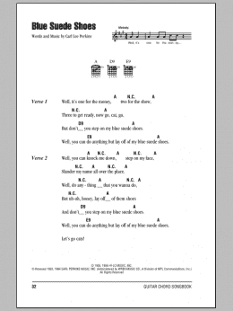 page one of Blue Suede Shoes (Guitar Chords/Lyrics)