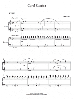 page one of Coral Sunrise (Piano Duet)