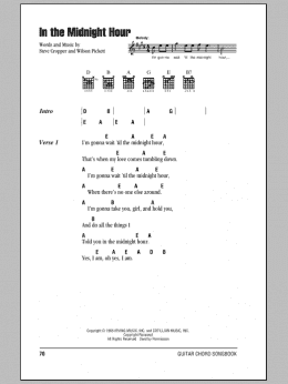 page one of In The Midnight Hour (Guitar Chords/Lyrics)