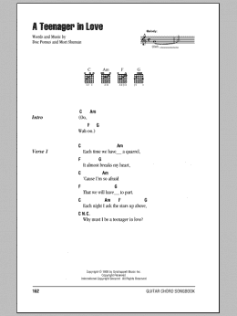 page one of A Teenager In Love (Guitar Chords/Lyrics)