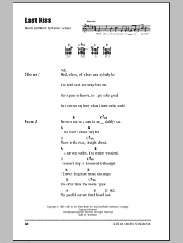 page one of Last Kiss (Guitar Chords/Lyrics)