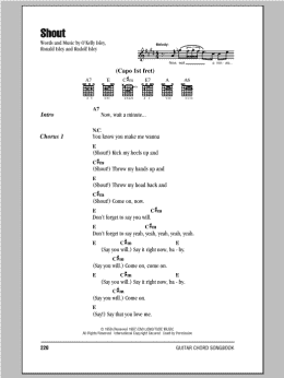 page one of Shout (Guitar Chords/Lyrics)