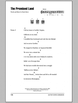 page one of The Promised Land (Guitar Chords/Lyrics)