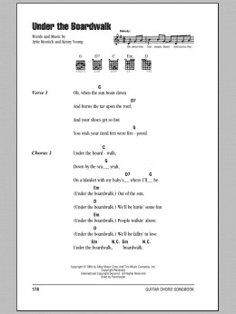 page one of Under The Boardwalk (Guitar Chords/Lyrics)