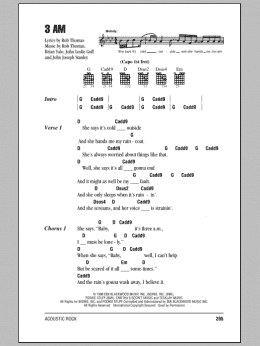 page one of 3 AM (Guitar Chords/Lyrics)