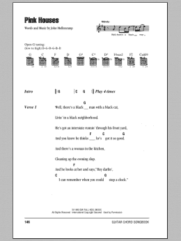 page one of Pink Houses (Guitar Chords/Lyrics)