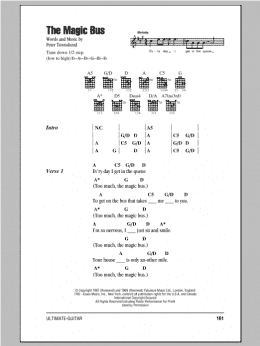 page one of Magic Bus (Guitar Chords/Lyrics)