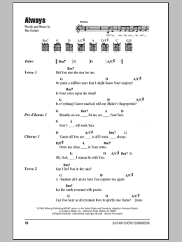 page one of Always (Guitar Chords/Lyrics)